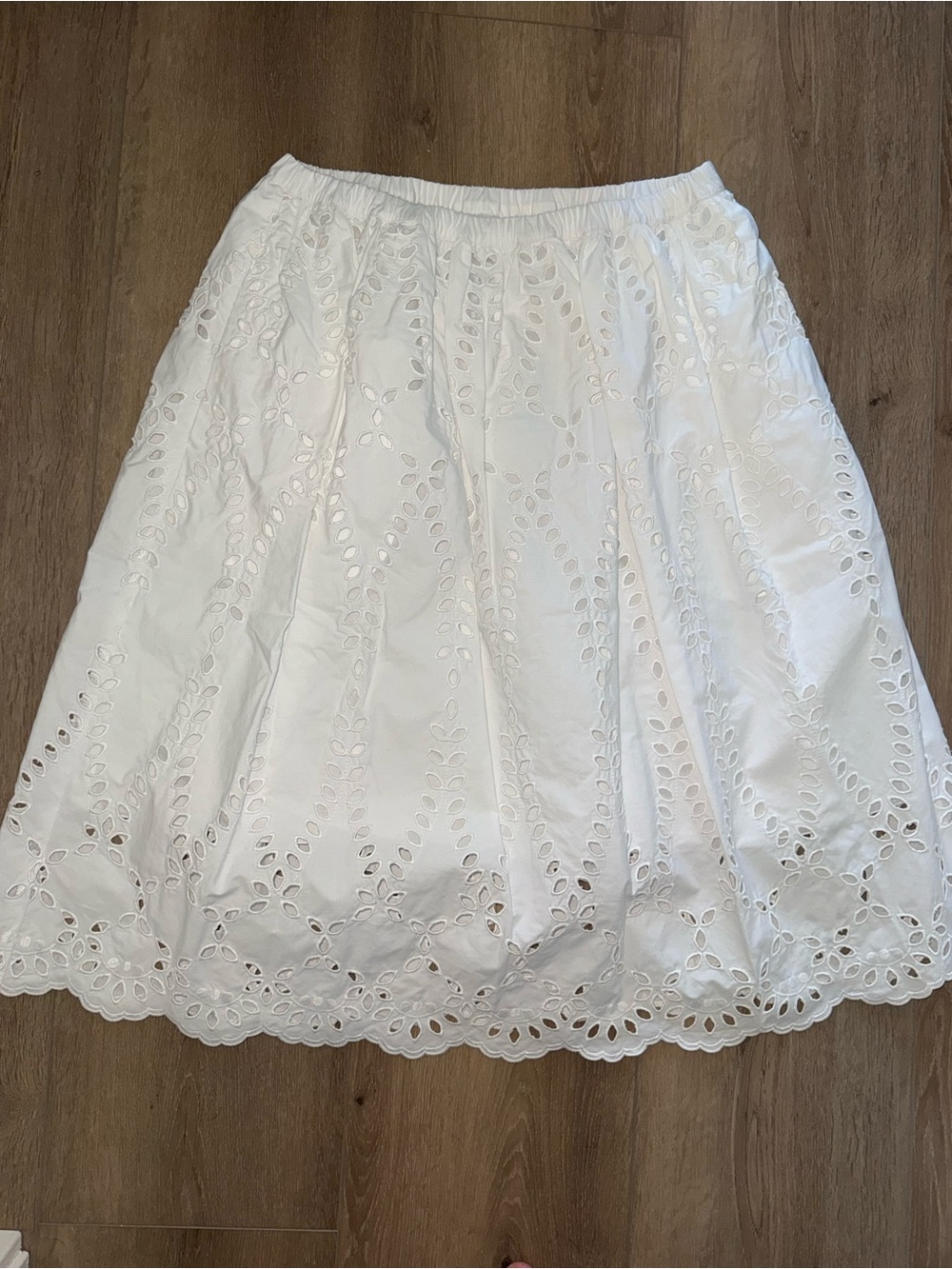 NWT Frank & Eileen White Eyelet Grace Gracie Midi Skirt size Medium M $348